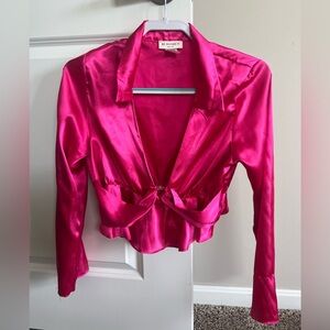 Hot Pink Satin Top